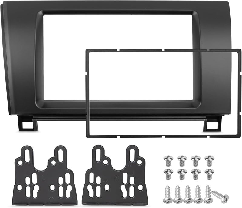 NuIth Matt Double DIN Radio Dash Kits for Toyota 2007-2013 Tundra/2008-2022 Sequoia, Double Din Mount Housing Bracket Installation Trim Bezel Kit Installation Aftermarket Stereo (Dash Kit) - Image 1